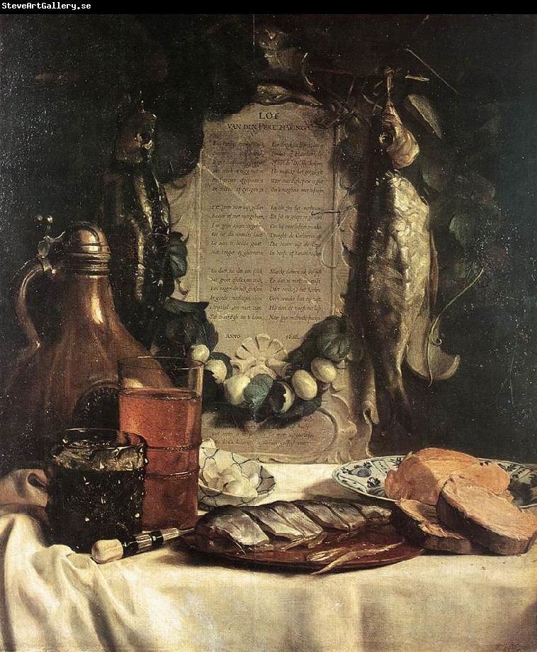 BRAY, Joseph de Still-life in Praise of the Pickled Herring df